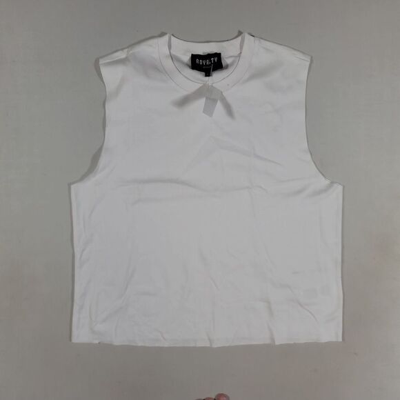 Royalty Maluma Sleeveless‎ T-Shirt Mens Large Solid White Crewneck Latin NEW - Picture 3 of 6